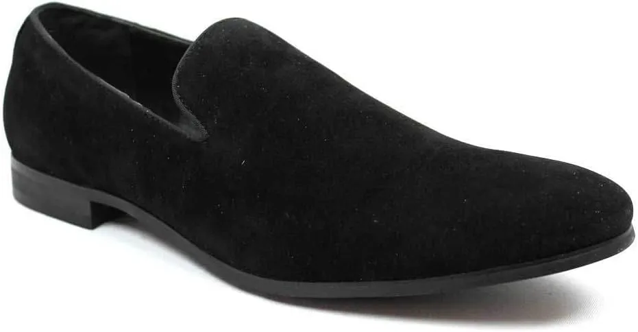 AZAR MAN New Men's Black Suede Slip on Loafers Modern Dress Shoes