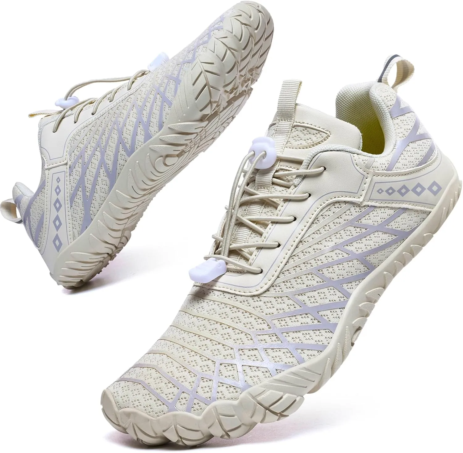 Barefoot Shoes Men Women Wide Toe Box Zero Drop Water Shoes Men for Gym Workout Minimalist Weight Lifting Cross-Trainer Running Hike Grounded Footwear Beige