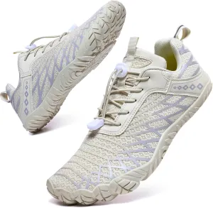 Barefoot Shoes Men Women Wide Toe Box Zero Drop Water Shoes Men for Gym Workout Minimalist Weight Lifting Cross-Trainer Running Hike Grounded Footwear Beige