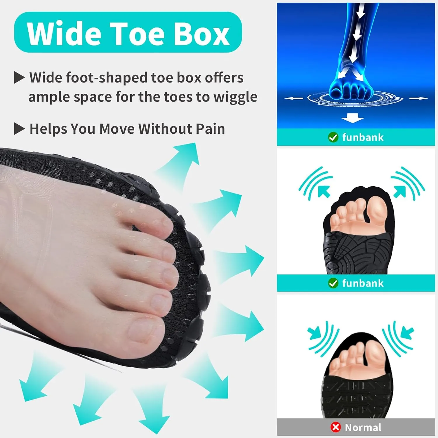 Barefoot Shoes Women Men Minimalist Zero Drop Wide Toe Box Water Shoes Hiking Barefoot Footwear Unisex Sneakers for Workout Cross-Trainer Walking Running Camping Beach Weightlifting Grounding Sport