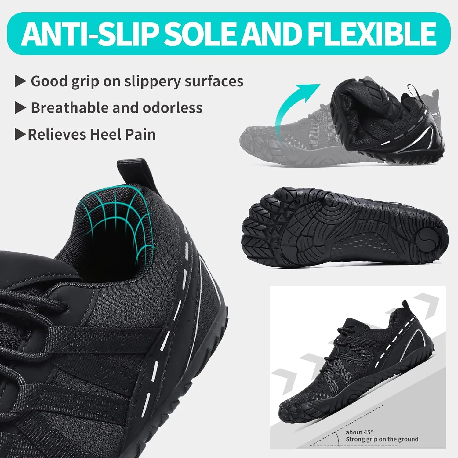 Barefoot Shoes Women Men Minimalist Zero Drop Wide Toe Box Water Shoes Hiking Barefoot Footwear Unisex Sneakers for Workout Cross-Trainer Walking Running Camping Beach Weightlifting Grounding Sport