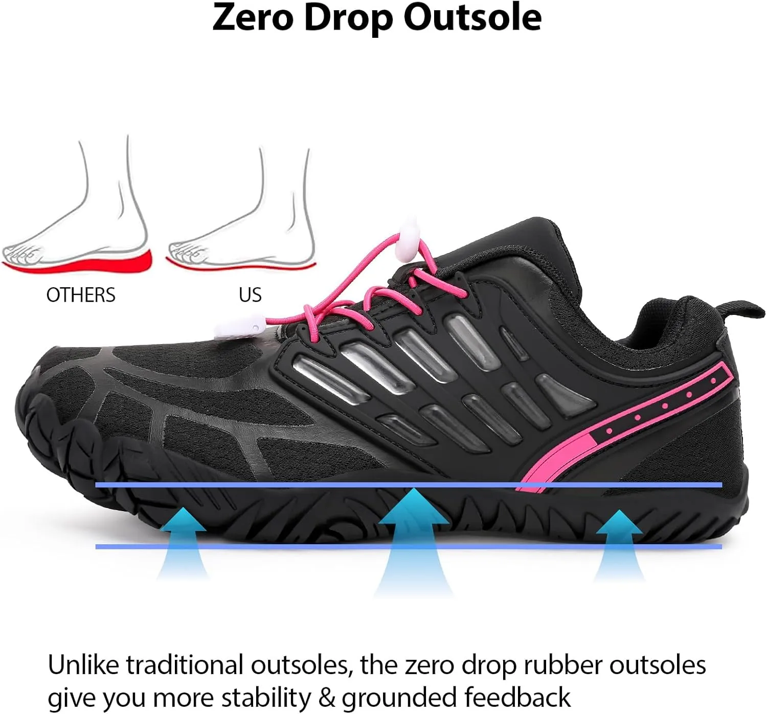 Barefoot Shoes Women Wide Toe Box Zero Drop Minimalist Shoes for Workout Cross-Trainer Walking Hiking Water Hike Grounded Footwear