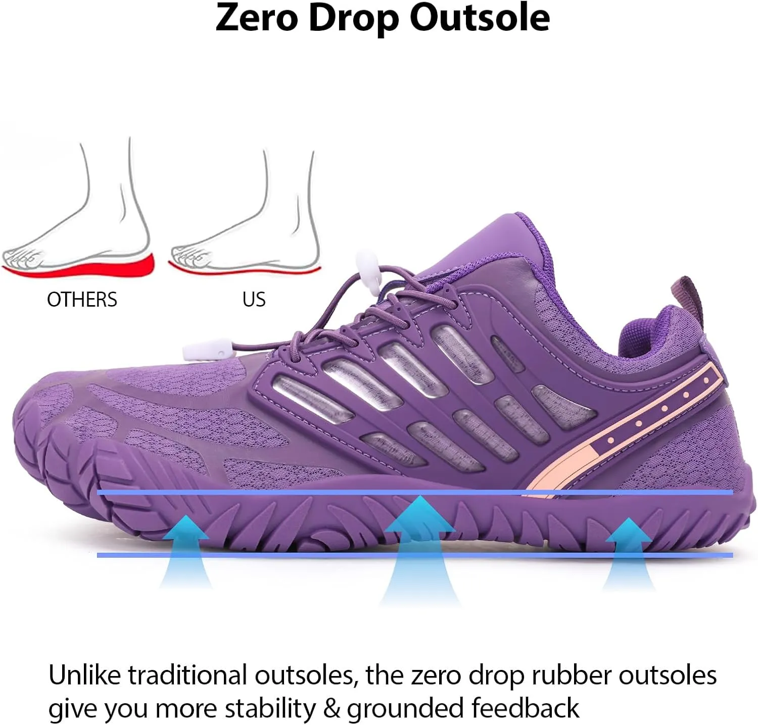 Barefoot Shoes Women Wide Toe Box Zero Drop Minimalist Shoes for Workout Cross-Trainer Walking Hiking Water Hike Grounded Footwear