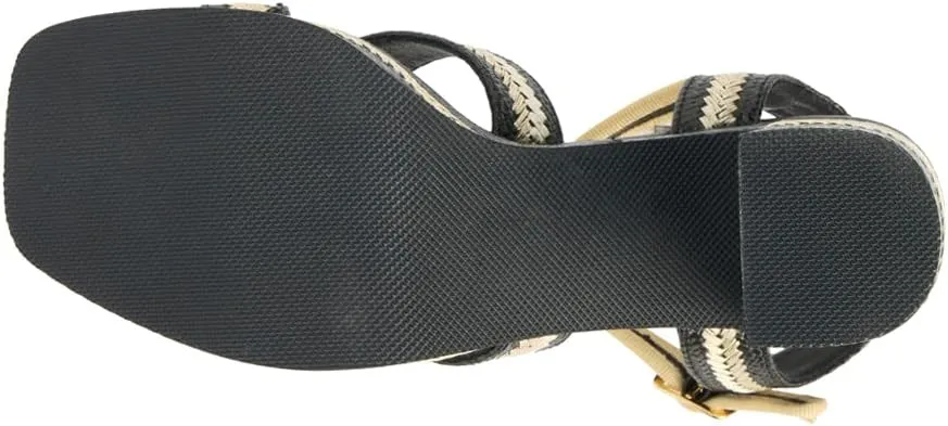 BEACH by Matisse Womens Adelaide Platform Block Ankle Strap Casual Sandals Casual High Heel 3" & Up - Black