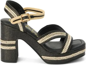 BEACH by Matisse Womens Adelaide Platform Block Ankle Strap Casual Sandals Casual High Heel 3" & Up - Black