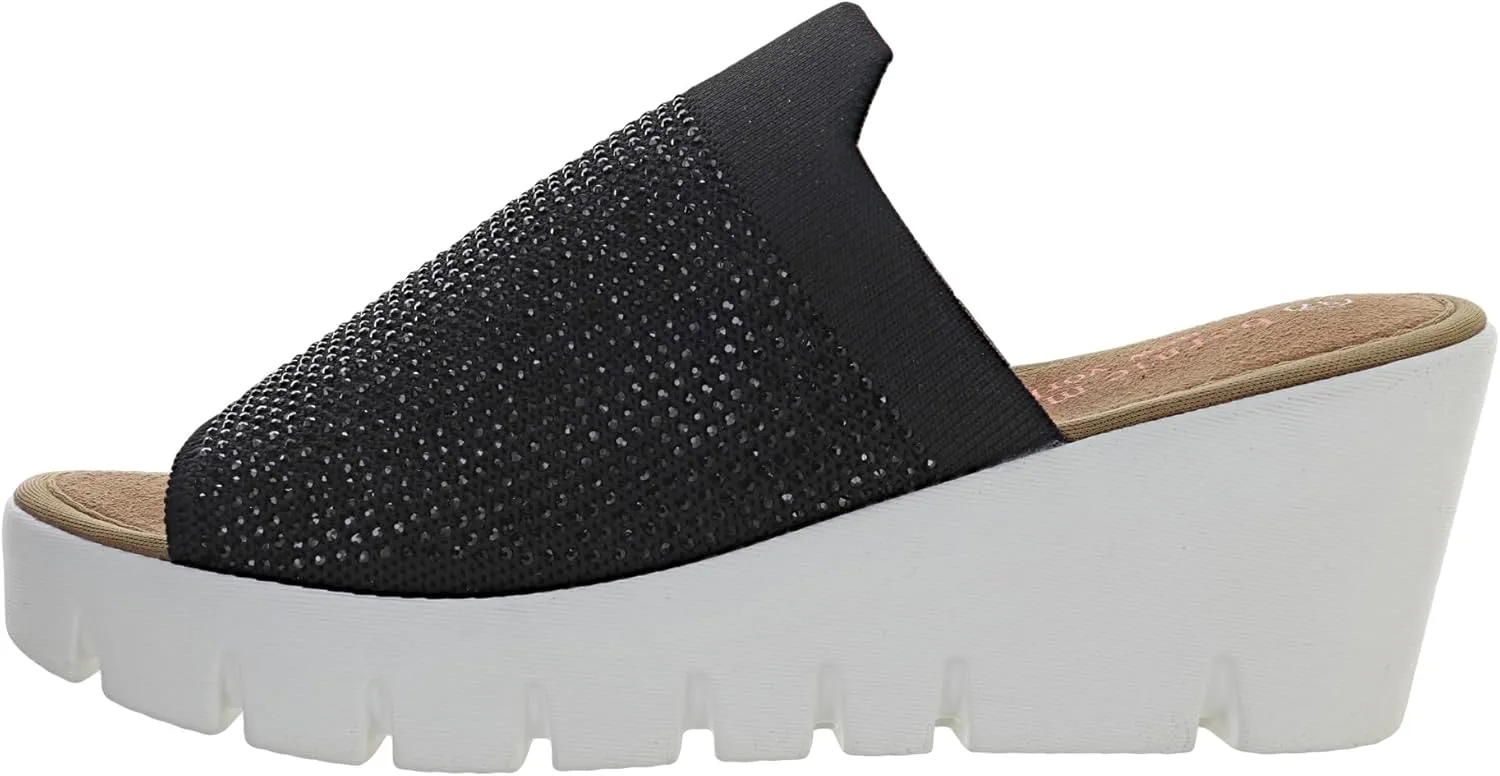 Bernie Mev Women's Venti Crystal Wedge Heel Sandal