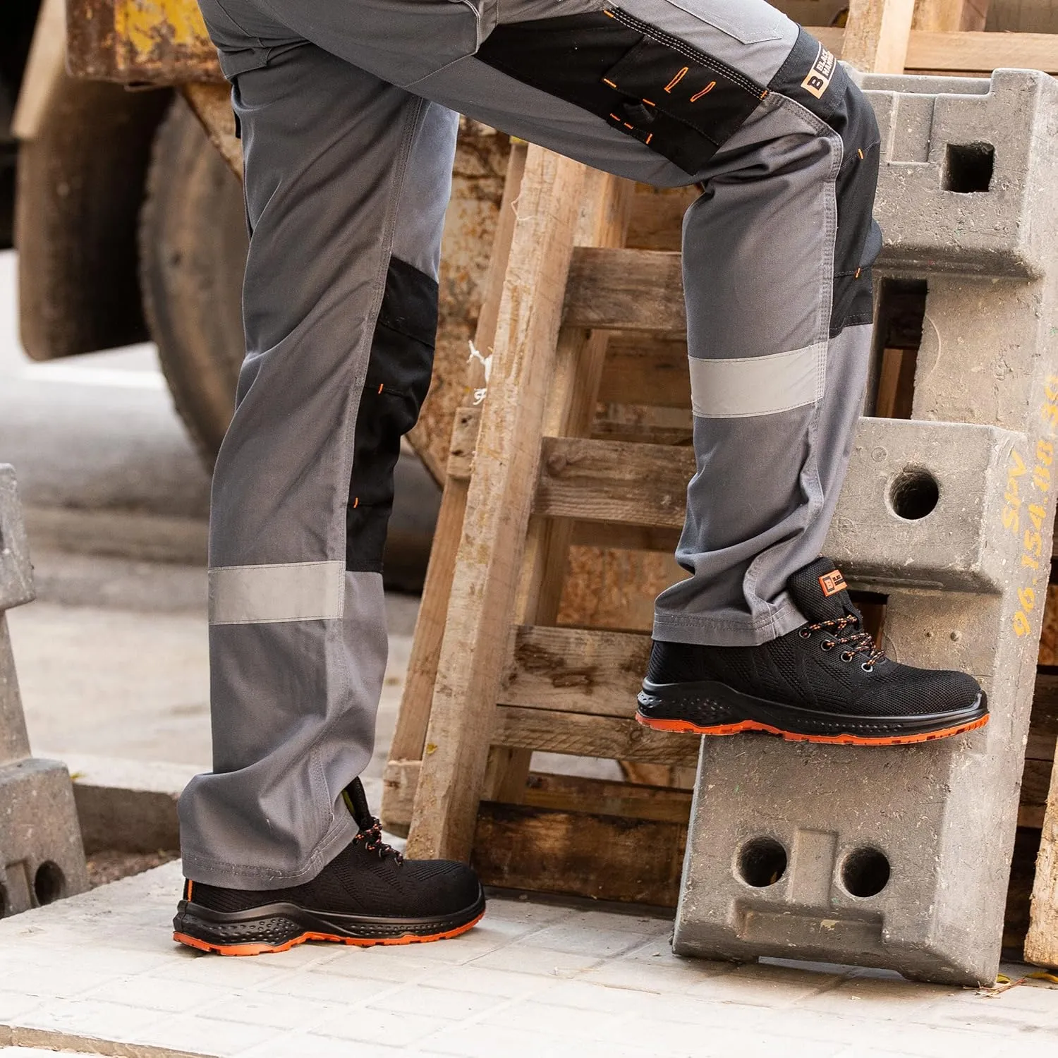 Black Hammer Mens Safety Trainers Steel Toe Cap S1P Slip Resistant SRC Lightweight Steel Midsole Work Breathable Shoes Ankle Hiker 2292