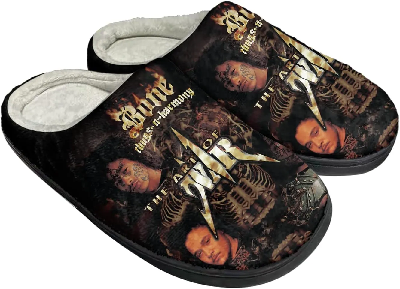 Bone Band Thugs Music N Rap Harmony Cotton Slippers Women Mans Home Keep Warm Slip On Shoes Lightweight Plush Outdoor Indoor Slipper Anti Skid Shoe