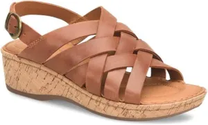 BORN Womens Laila Woven Leather Wedge Sandals