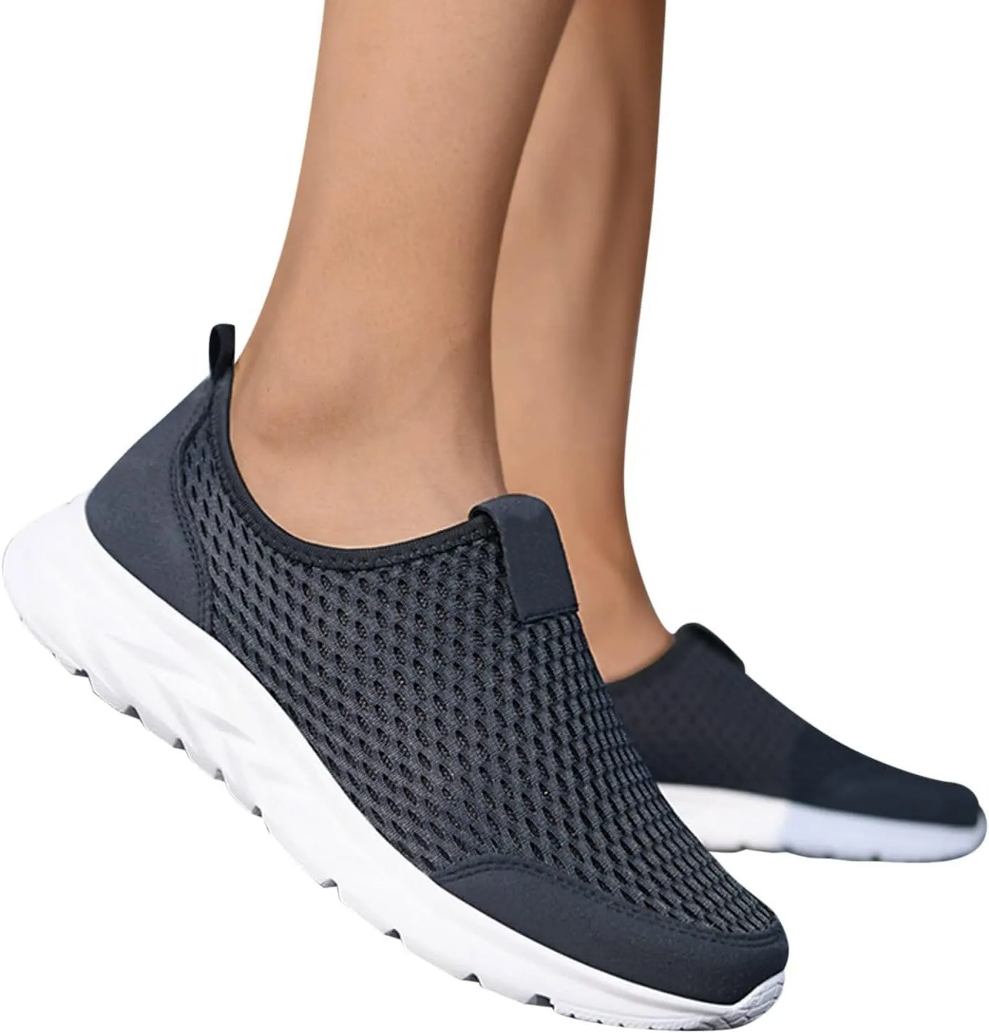 Breathable Mesh Slip on Shoes for Women Men Walking Loafer Indoor Outdoor Shoes Lightweight Non Slip Running Shoe Arch Support Slip On Sneakers Mesh Workout Sports Sneakers