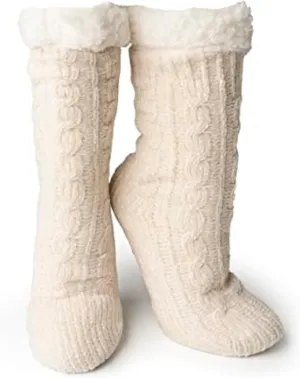 Britt's Knits Soft Slipper Boot Socks - Super Warm, Cozy, Buttery Soft Knit Chenille Slipper Socks for Women