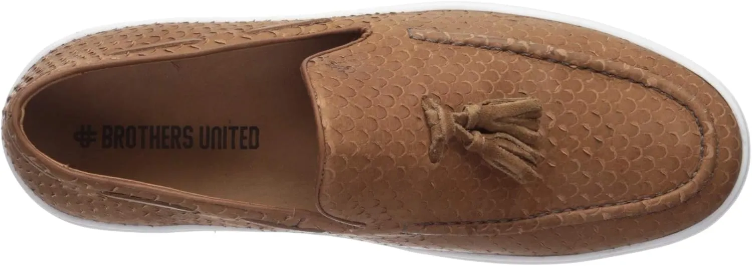 Brothers United Men's Leather Luxury Slip on Tassel Loafer