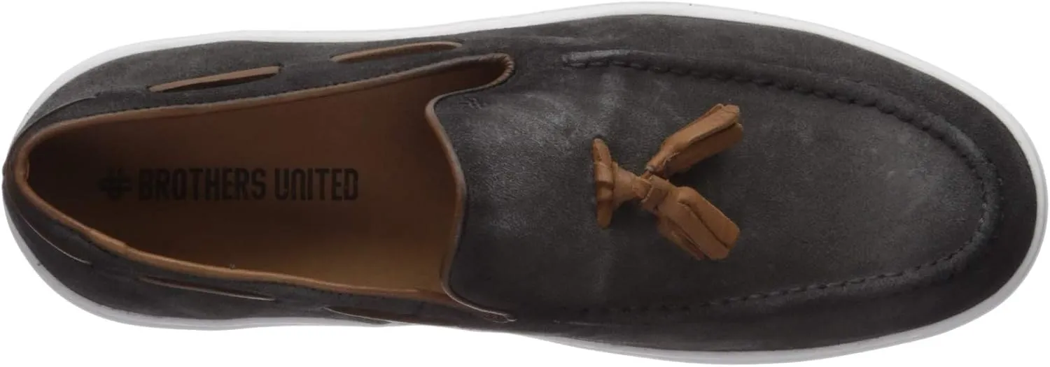 Brothers United Men's Leather Luxury Slip on Tassel Loafer