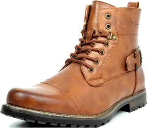 Bruno Marc Men's Motorcycle Combat Boots Zipper Biker Boot
