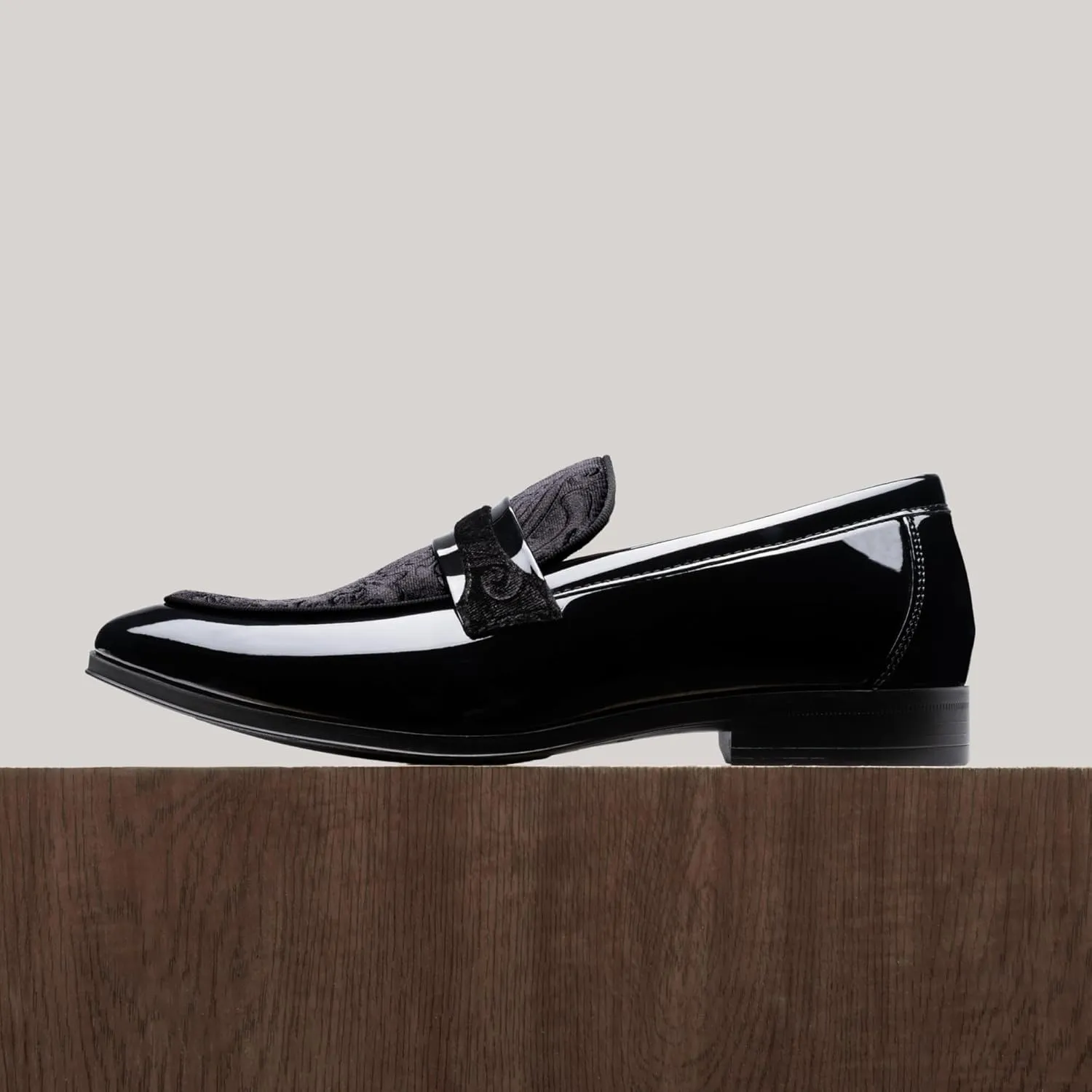 Bruno Marc Men's Tuxedo Patent Loafers Classic Velvet Slip-on Dress Shoes