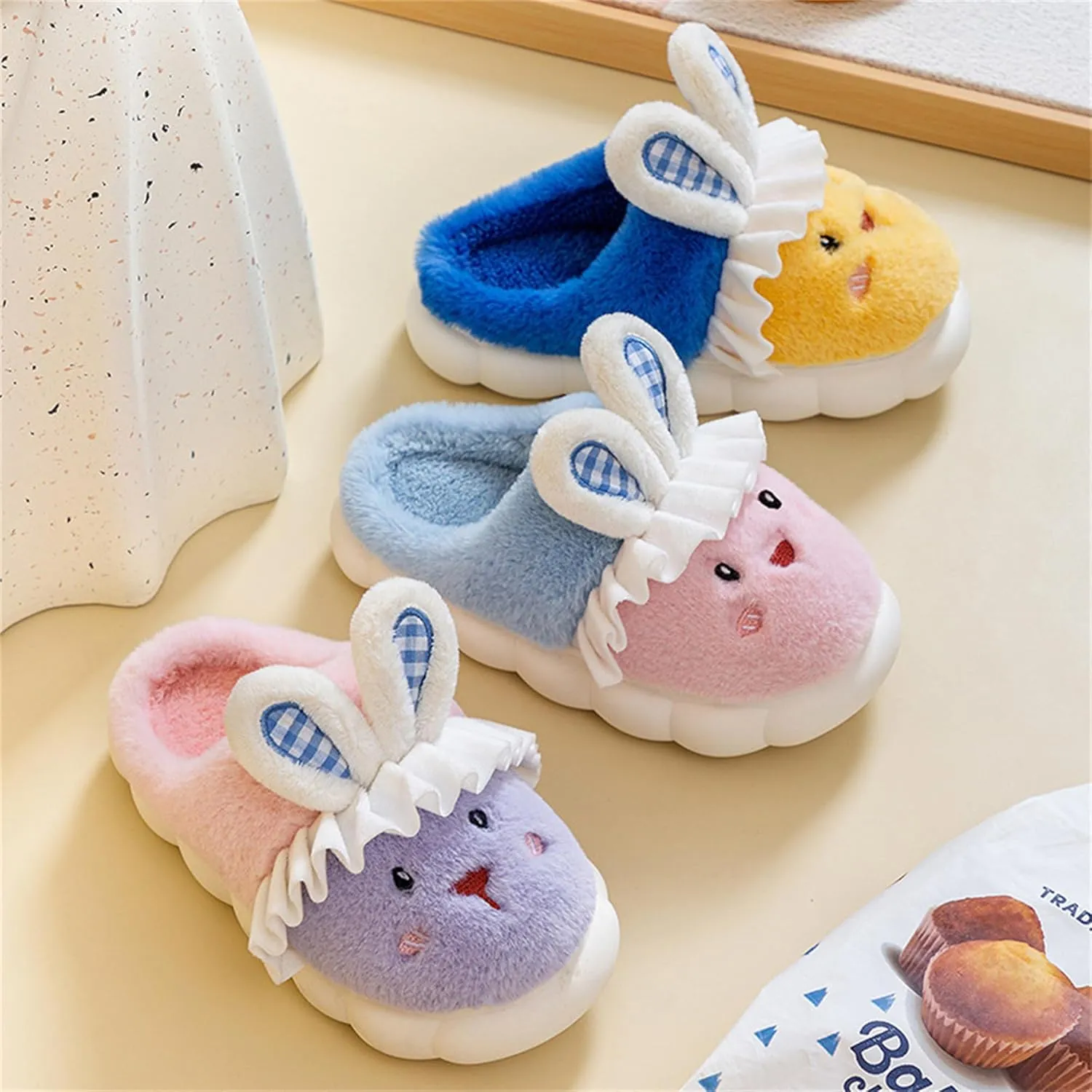 Bunny Slippers for Women Cute comfortable Animal Rabbit Slippers Plush Warm Winter Cotton slipper Indoor Home slippers