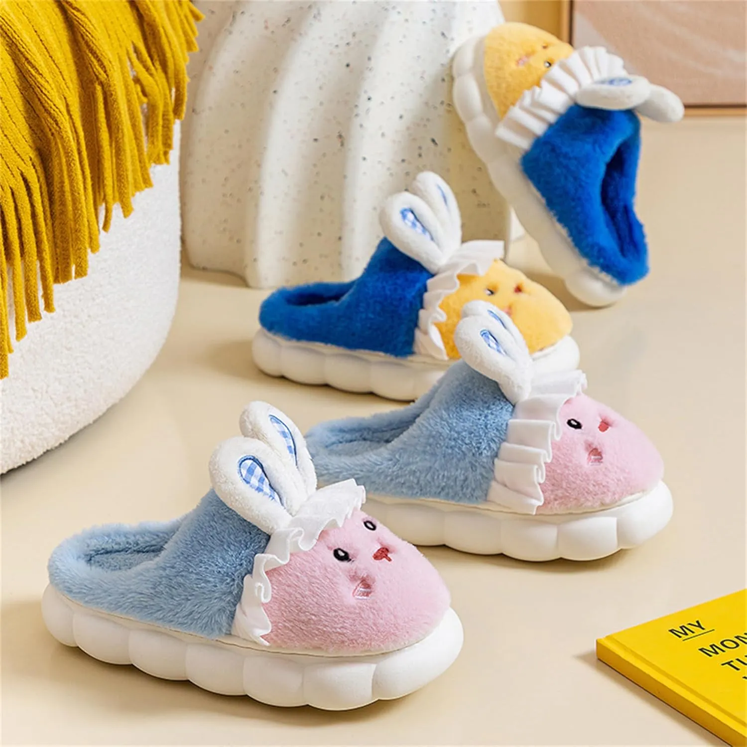 Bunny Slippers for Women Cute comfortable Animal Rabbit Slippers Plush Warm Winter Cotton slipper Indoor Home slippers