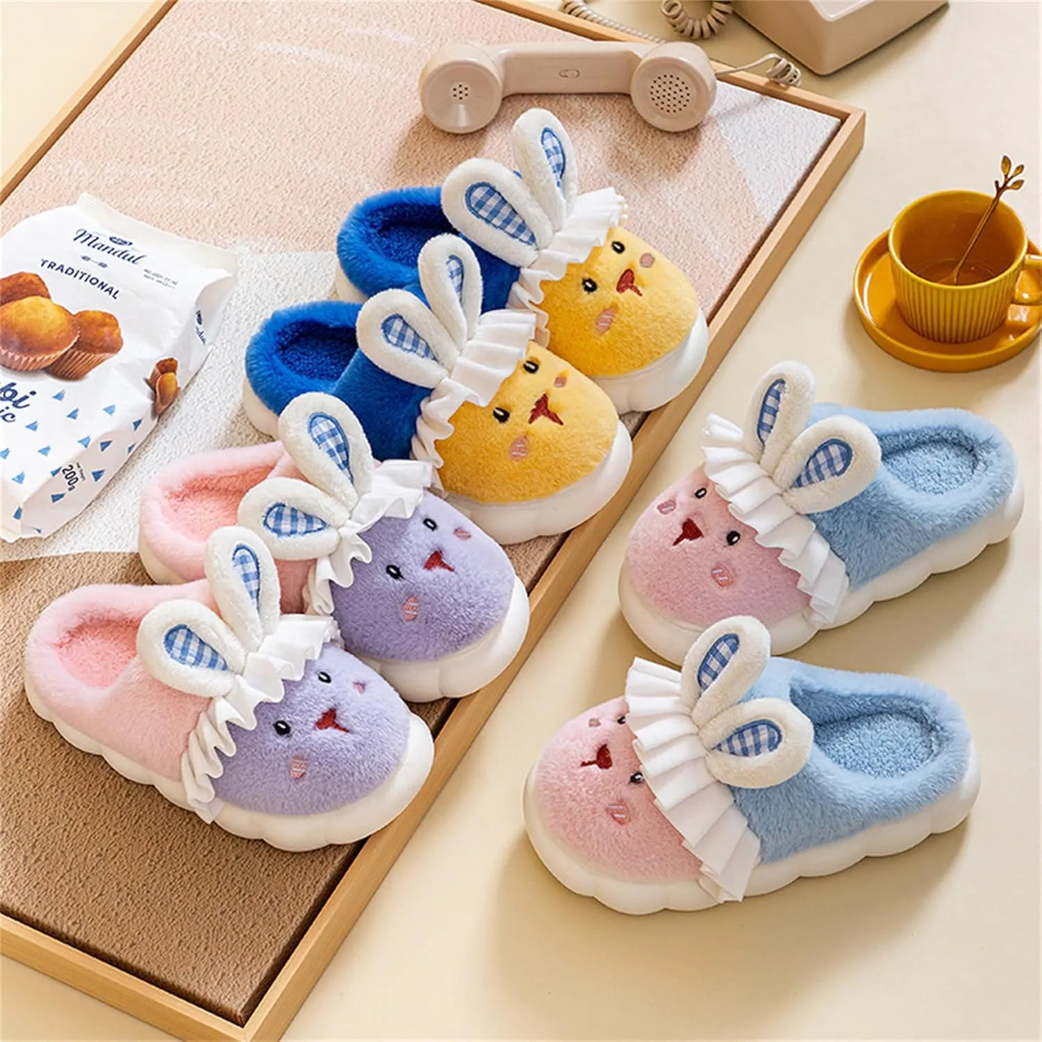 Bunny Slippers for Women Cute comfortable Animal Rabbit Slippers Plush Warm Winter Cotton slipper Indoor Home slippers