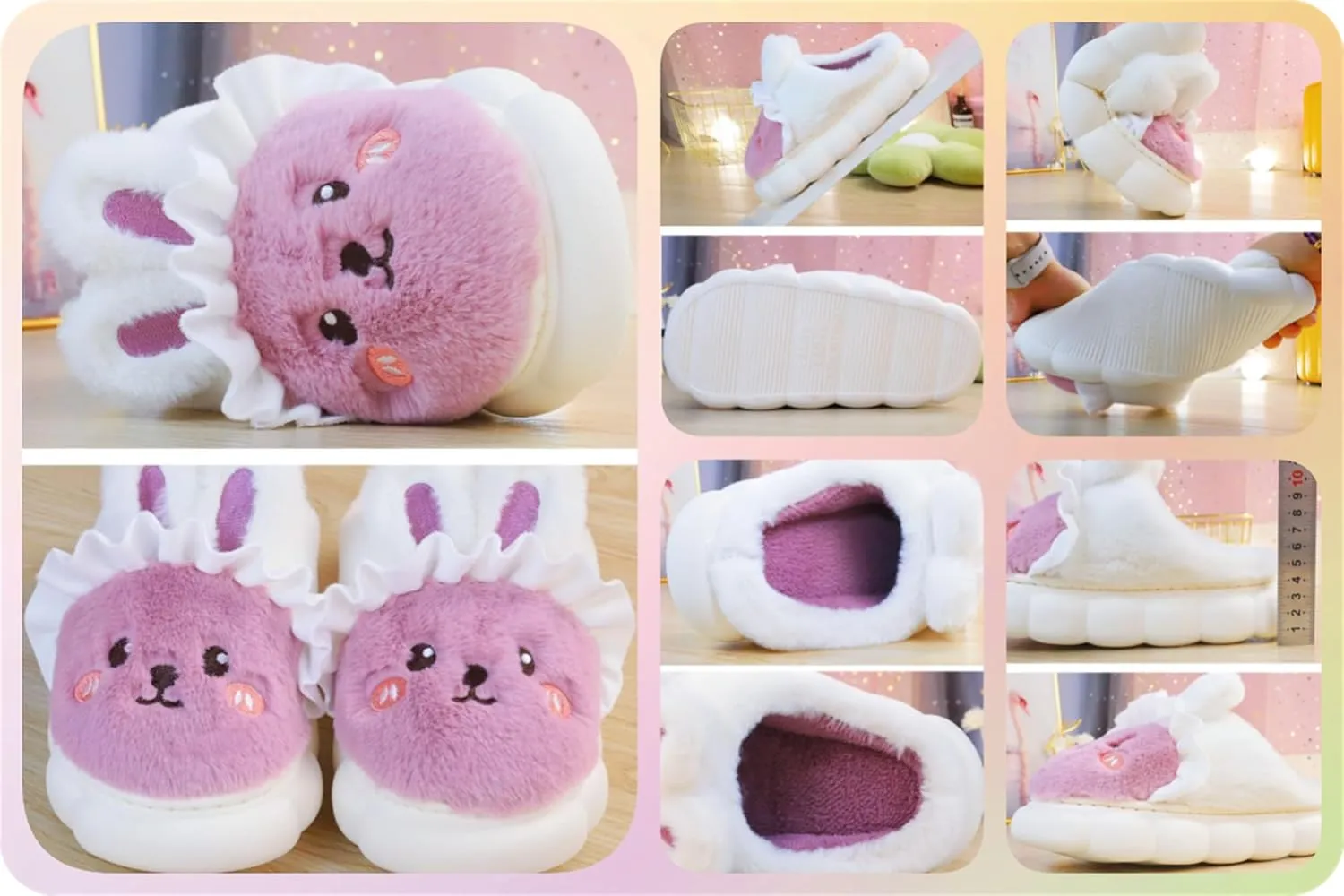 Bunny Slippers for Women Cute comfortable Animal Rabbit Slippers Plush Warm Winter Cotton slipper Indoor Home slippers