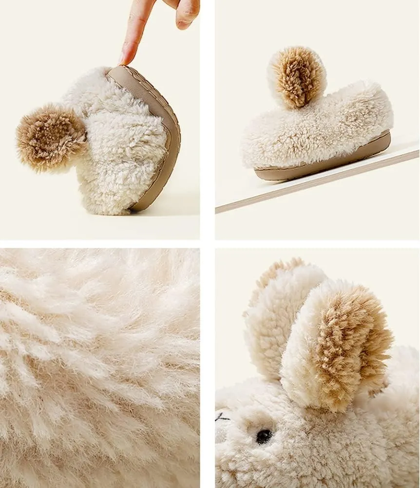 Caistre Toddler & Kids Bunny Cute Fuzzy Soft Plush Slippers - Winter & Indoor Slipper