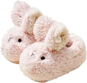 Caistre Toddler & Kids Bunny Cute Fuzzy Soft Plush Slippers - Winter & Indoor Slipper