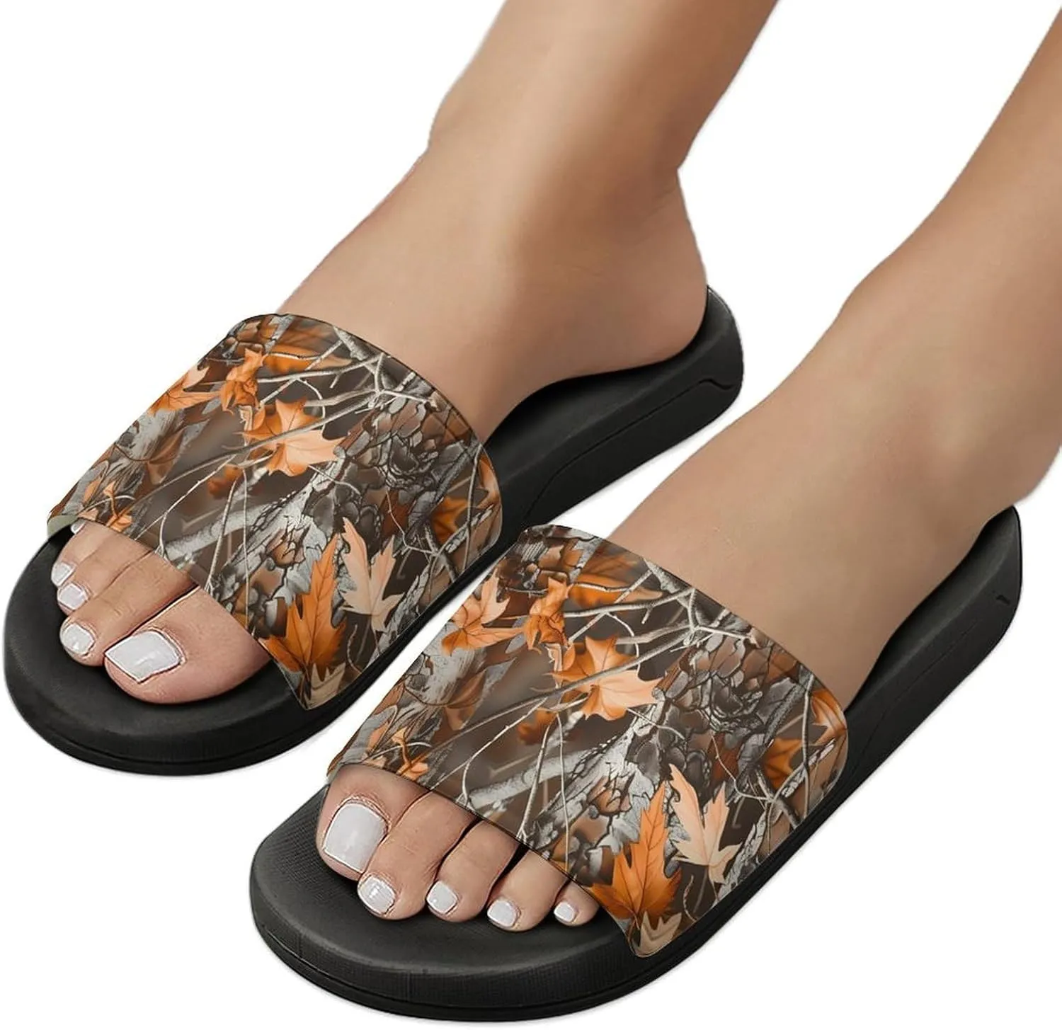Camouflage Hunting Dead Leaves Fashion Womens And Mens Slippers House Shower Shoes Indoor Outdoor Beach