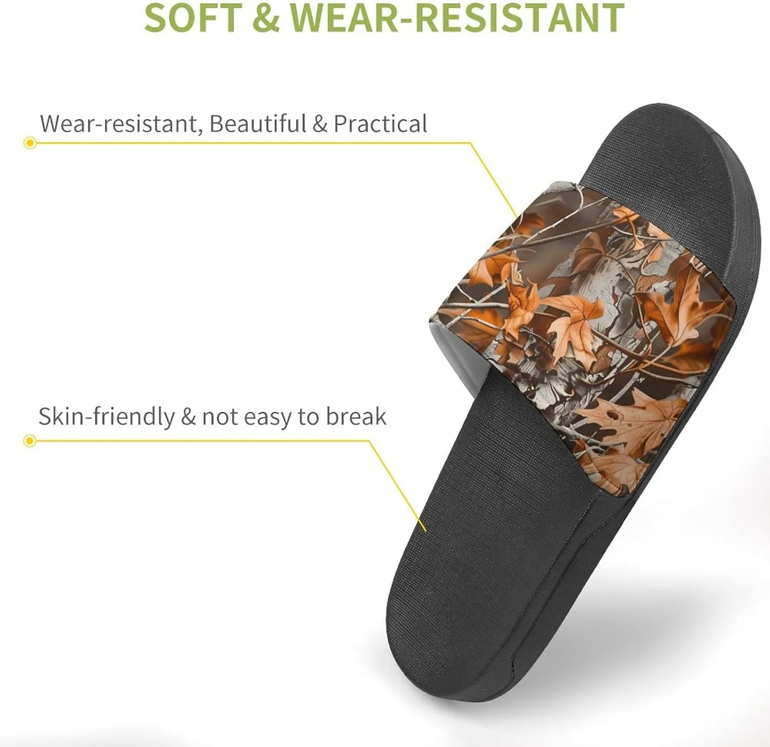 Camouflage Hunting Dead Leaves Fashion Womens And Mens Slippers House Shower Shoes Indoor Outdoor Beach