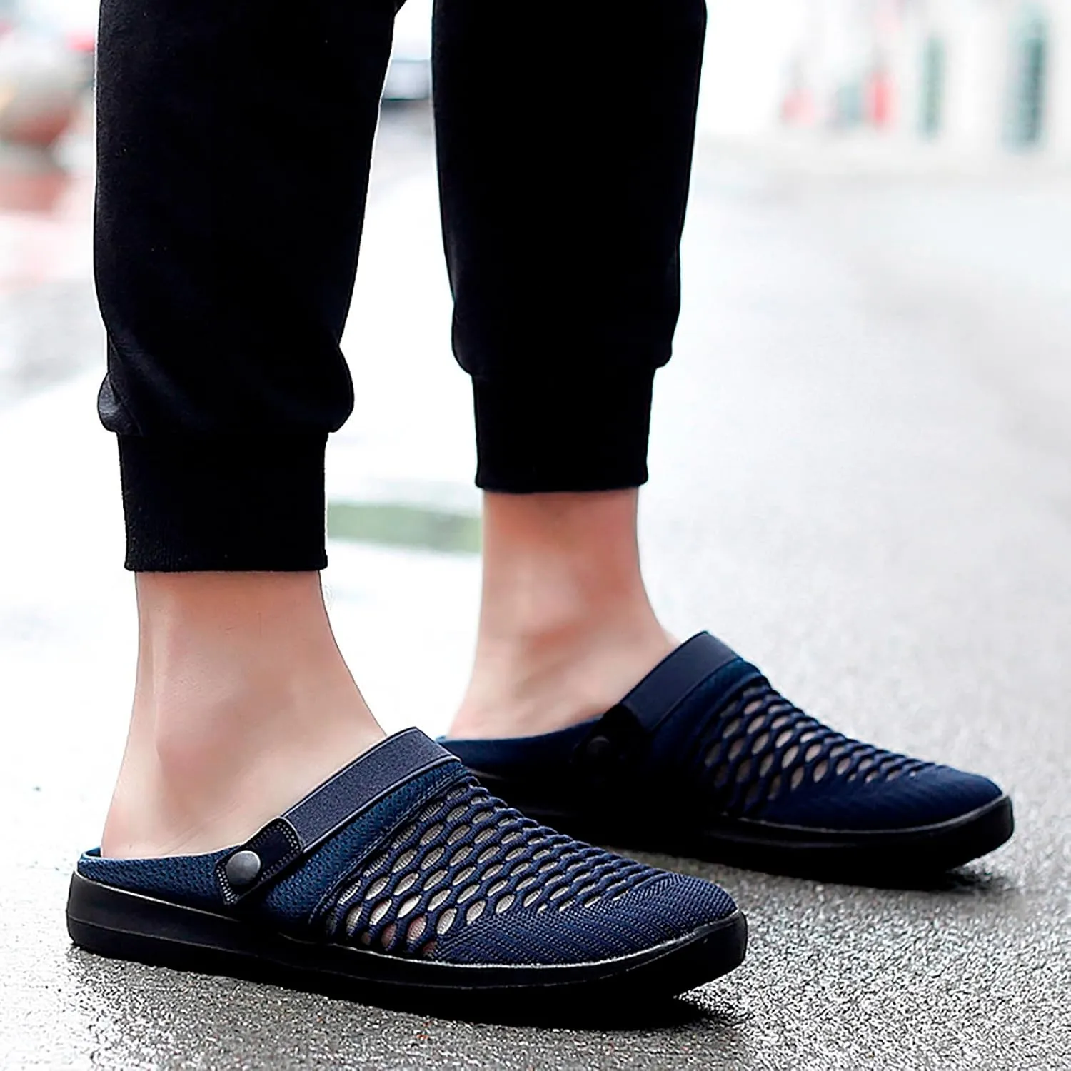 Casual Dress Shoes Men's Hollow Mesh Casual Sneakers Summer Sandals Breathable Shoes A Slip On Beach