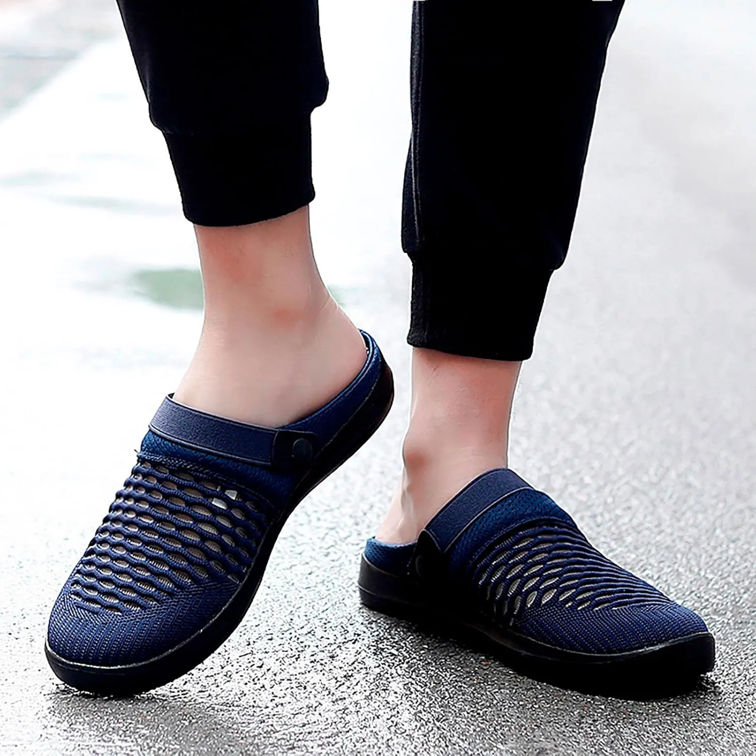 Casual Dress Shoes Men's Hollow Mesh Casual Sneakers Summer Sandals Breathable Shoes A Slip On Beach
