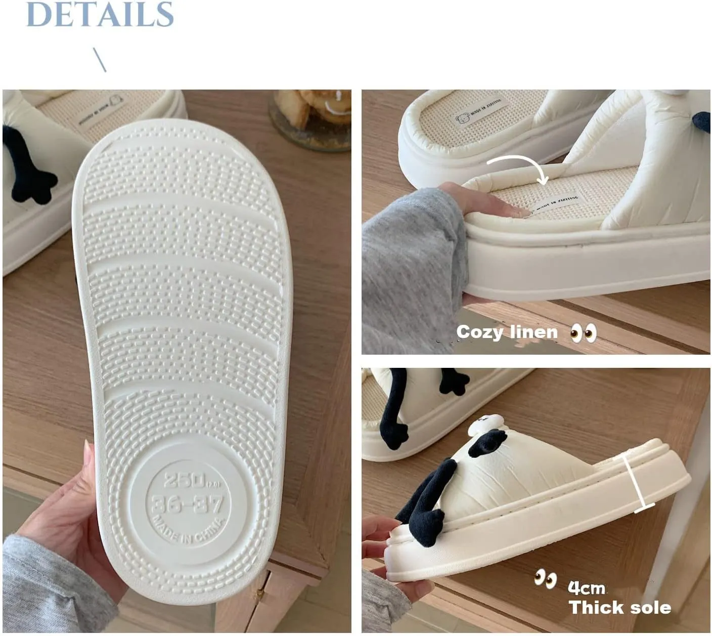 CEINOM Cute Cartoon Dog Slippers Women Kawaii House Slippers Cute Slippers for Women Men Home Floor Slipper indoor