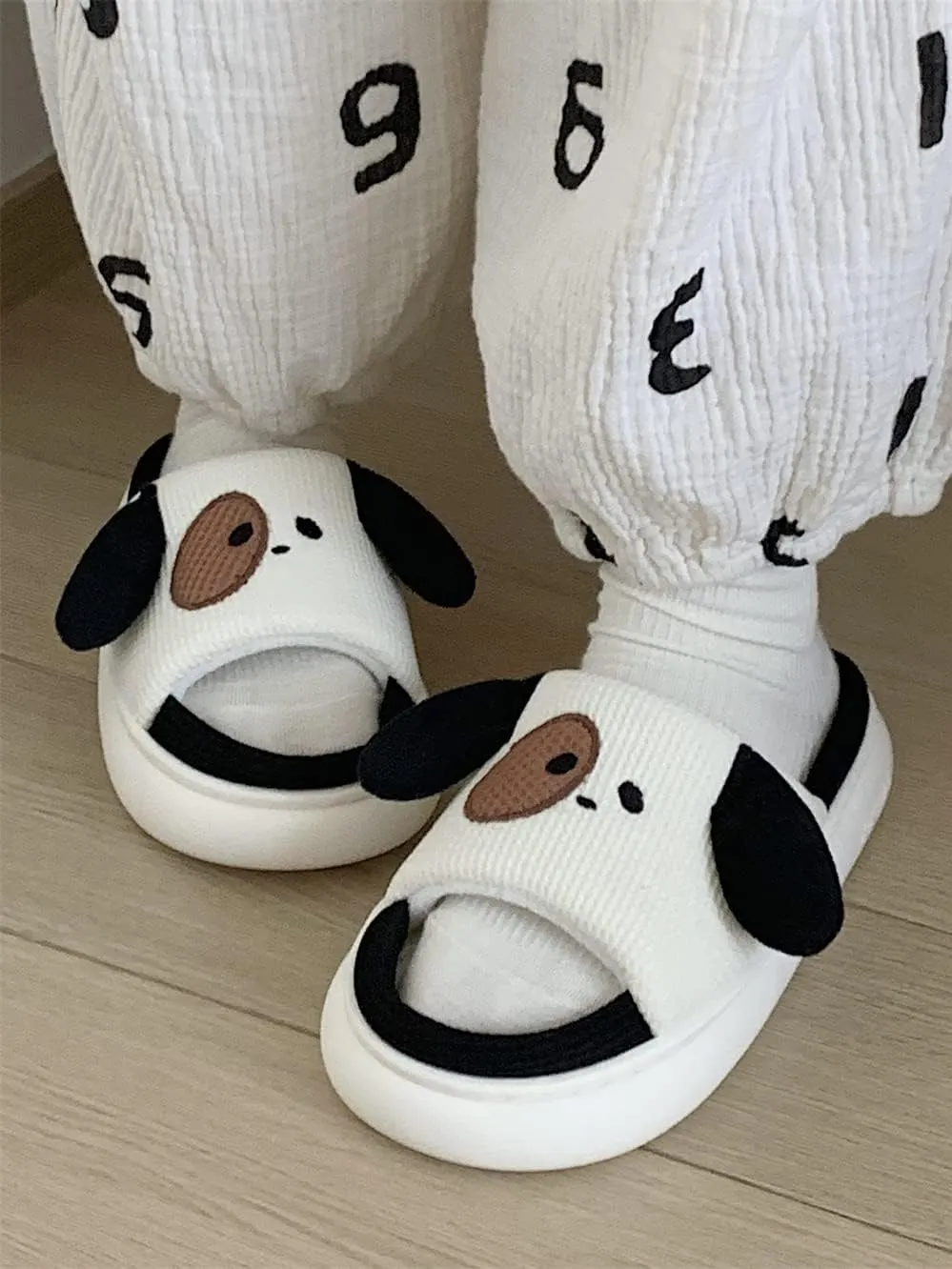 CEINOM Cute Cartoon Dog Slippers Women Kawaii House Slippers Cute Slippers for Women Men Home Floor Slipper indoor