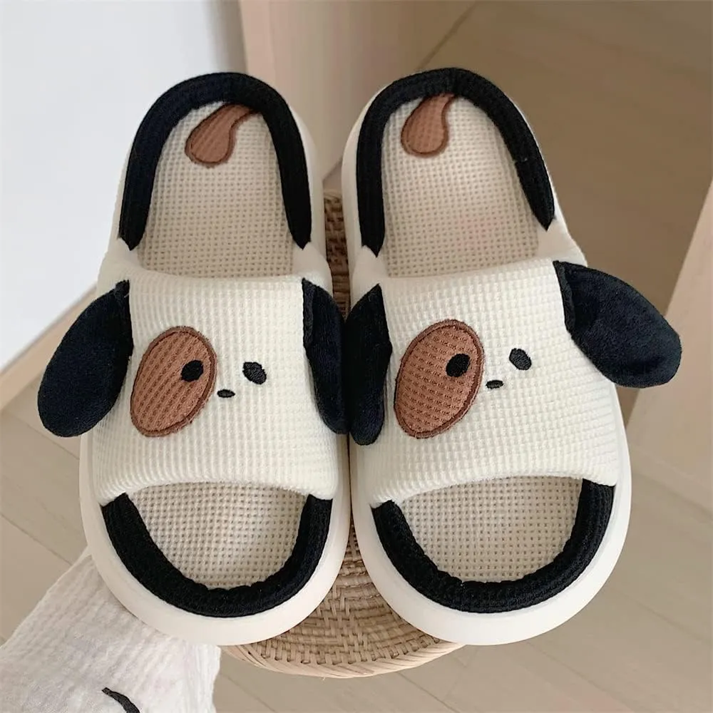 CEINOM Cute Cartoon Dog Slippers Women Kawaii House Slippers Cute Slippers for Women Men Home Floor Slipper indoor