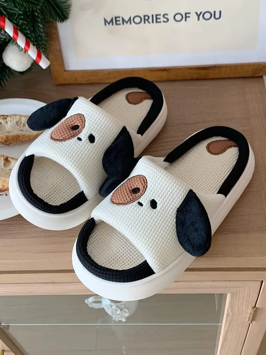 CEINOM Cute Cartoon Dog Slippers Women Kawaii House Slippers Cute Slippers for Women Men Home Floor Slipper indoor