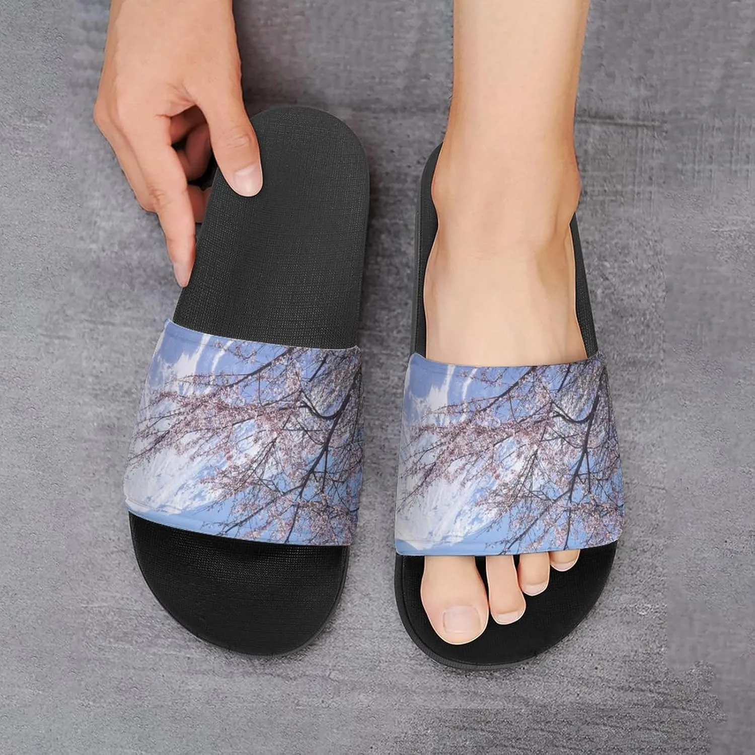 Cherry Blossoms Fuji Mountain Fashion Womens And Mens Slippers House Shower Shoes Indoor Outdoor Beach