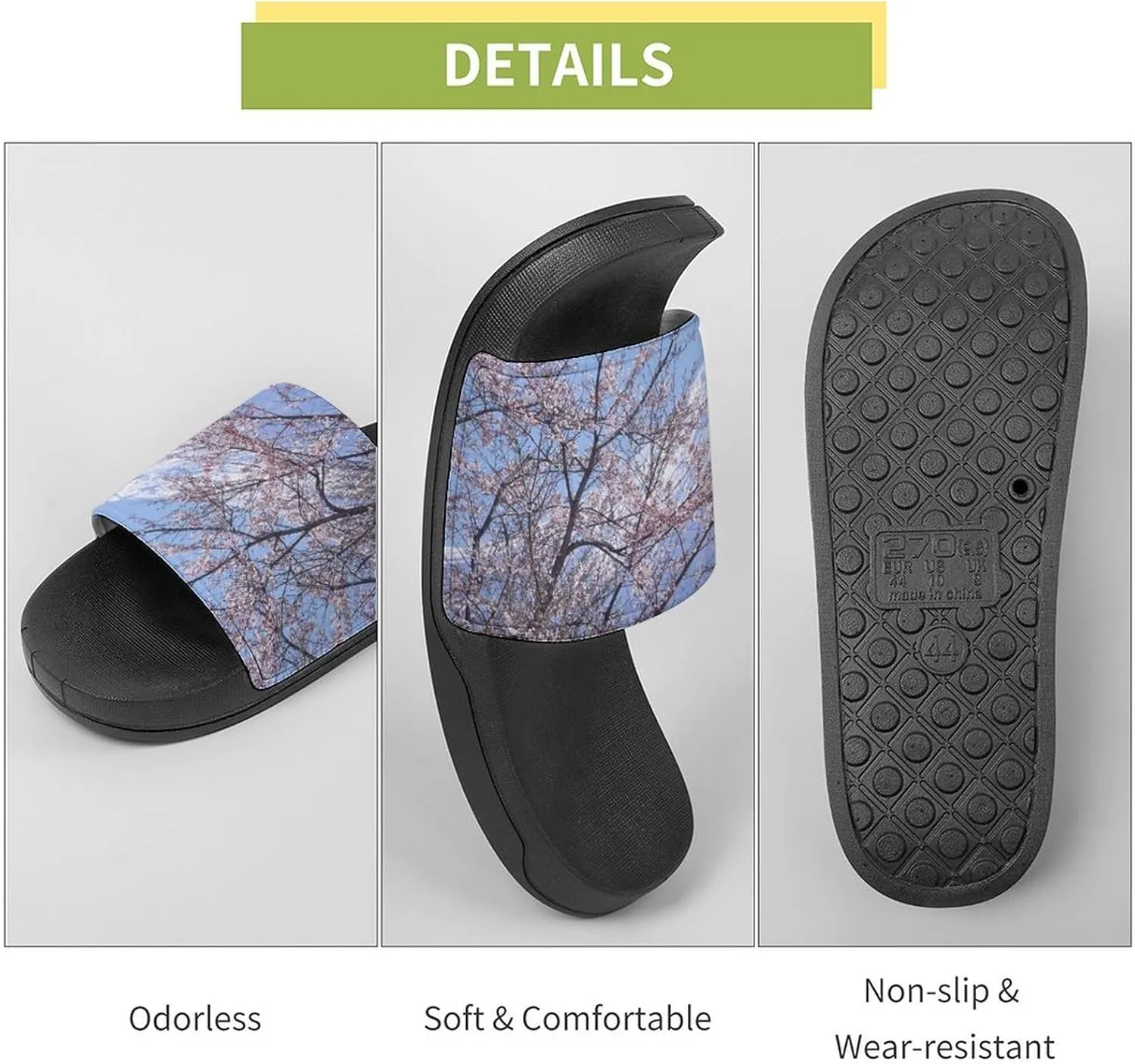 Cherry Blossoms Fuji Mountain Fashion Womens And Mens Slippers House Shower Shoes Indoor Outdoor Beach
