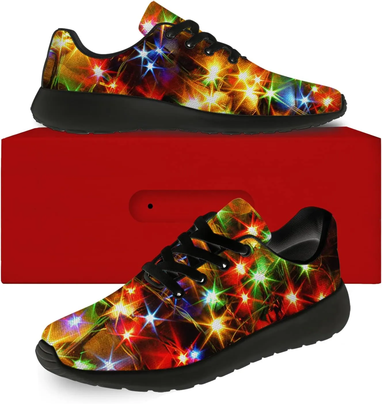 Christmas Shoes for Women Men Running Comfort Lightweight Walking Tennis Sneakers Santa Shoes Gifts for Boy Girl