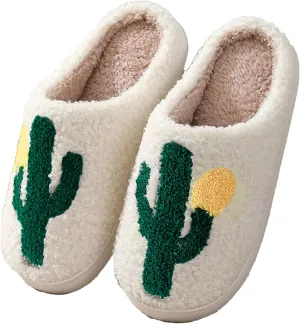 Christmas Slippers Reindeer Slippers for Women and Men Holiday Halloween Slippers Indoor Bedroom Fluffy Warm Fleece Slippers Winter Soft Cozy Home Non-Slip Soft Plush Slip-on Wool Lined House Shoes