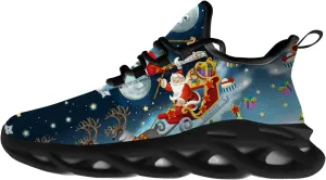 Ciadoon Christmas Shoes for Women Men Road Running Walking Tennis Breathable Lightweight Sneakers Santa Shoes Gifts for Men Women