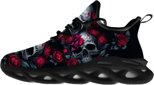 Ciadoon Skull Shoes for Women Men Road Running Walking Tennis Breathable Lightweight Sneakers Gifts for Men Women