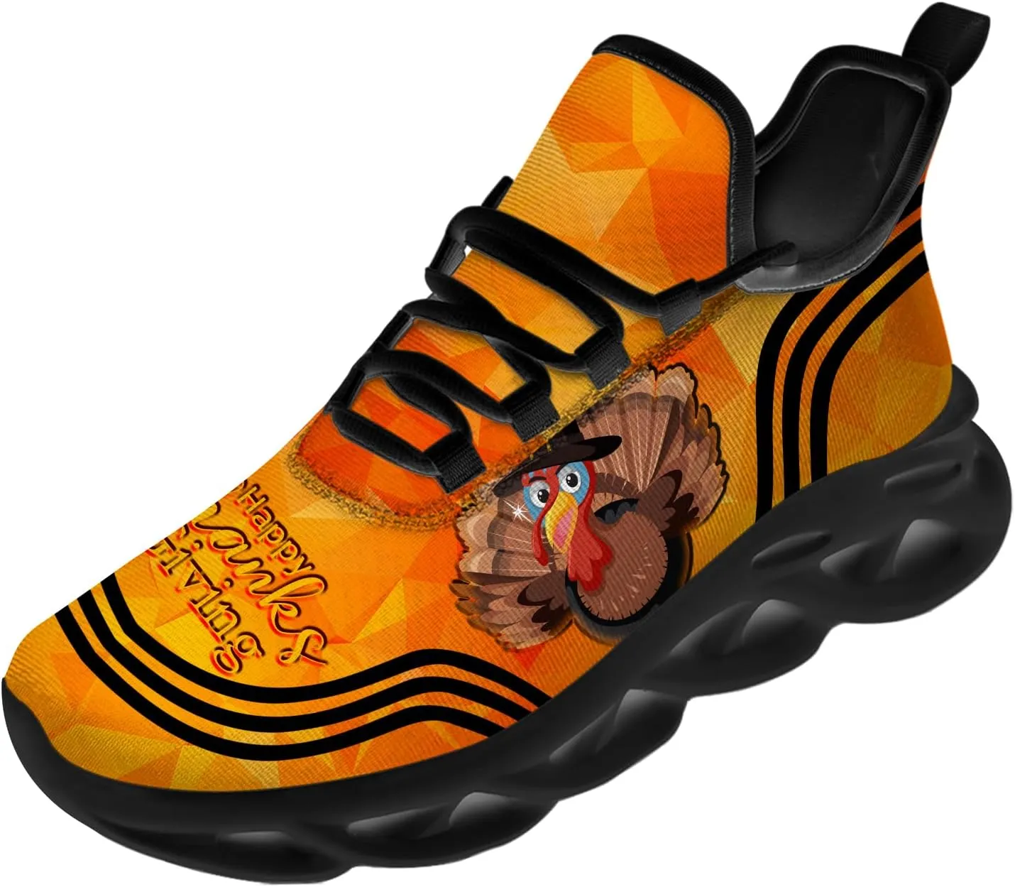 Ciadoon Thanksgiving Shoes for Women Men Road Running Walking Tennis Breathable Lightweight Sneakers Gifts for Men Women