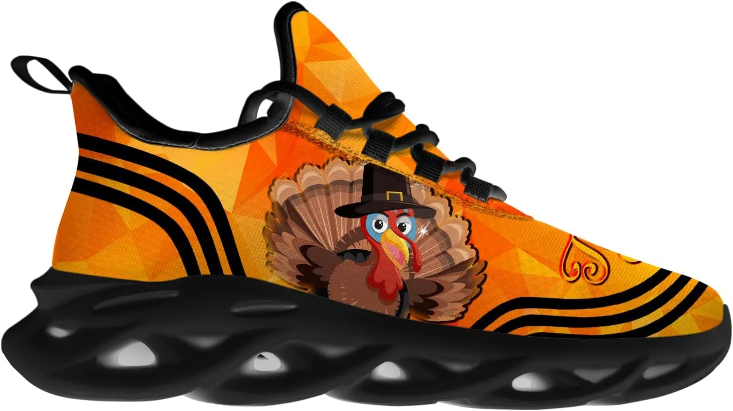 Ciadoon Thanksgiving Shoes for Women Men Road Running Walking Tennis Breathable Lightweight Sneakers Gifts for Men Women