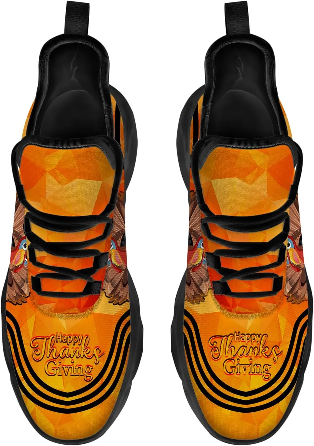 Ciadoon Thanksgiving Shoes for Women Men Road Running Walking Tennis Breathable Lightweight Sneakers Gifts for Men Women