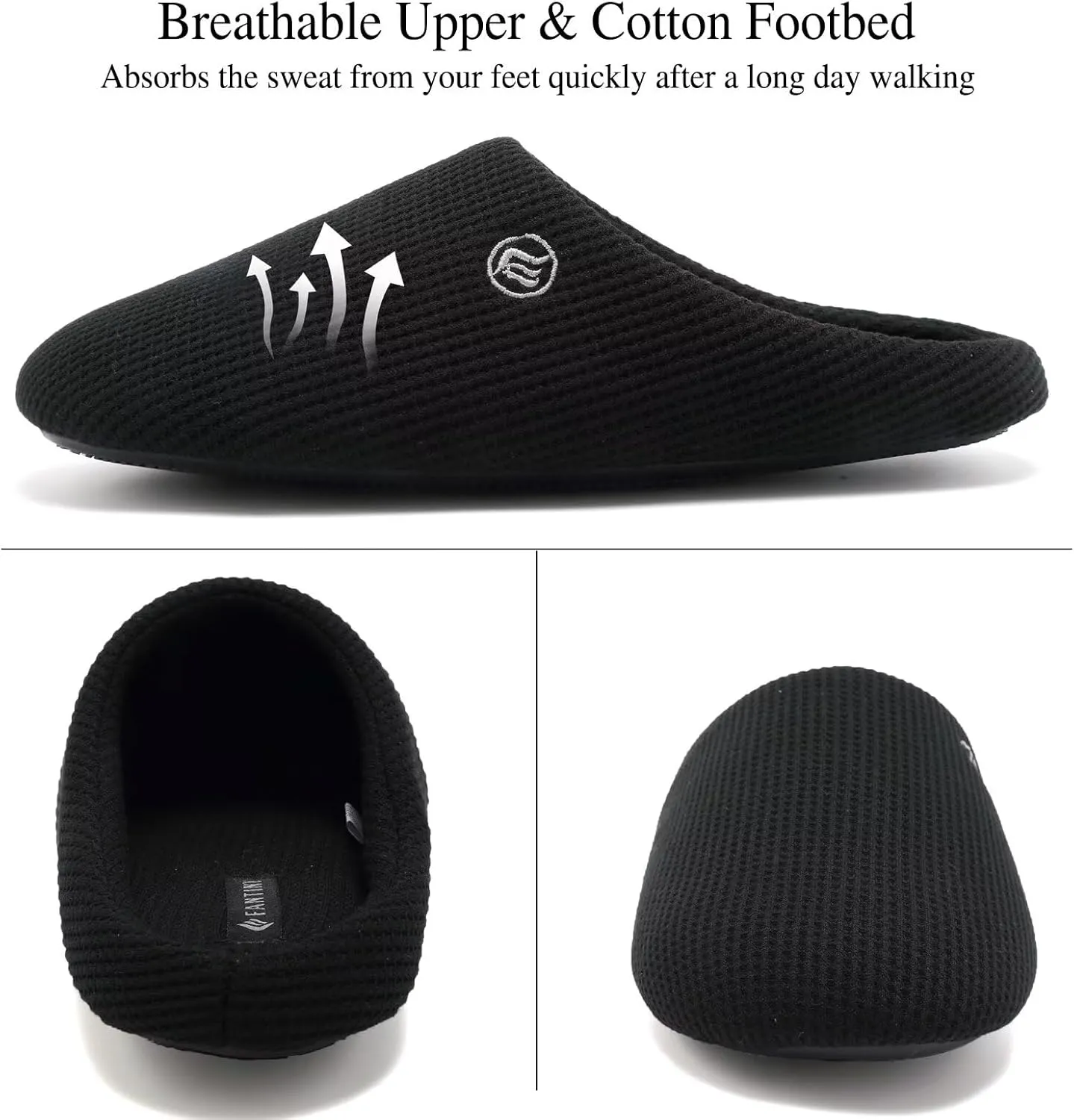 CIOR Unisex Men's Women's Memory Foam Slippers Comfort Cotton-blend Closed Toe House Shoes Indoor Scuff