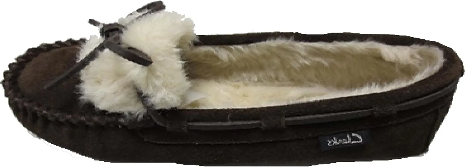 Clarks Adalyn Dark Brown Mocassin Vamp Comfort Rounded Toe Fashion Slippers