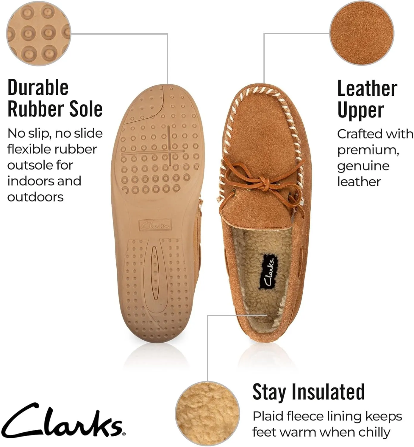 CLARKS Men's Moccasin Slipper