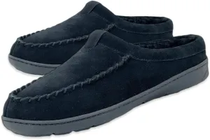 Clarks Men's Open Back Suede Sherpa Lined Clog Slippers, JMH2062 - Indoor/Outdoor Slip-Ons - Comfy & Durable Slides with Soft Plush Lining Cushioned Footbed & Gripped Rubber Outsoles (11 M US,Black)