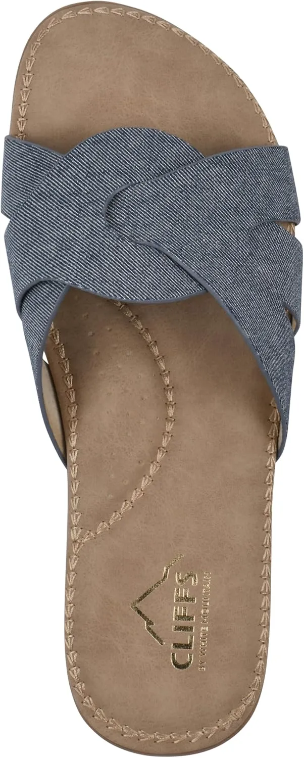 CLIFFS BY WHITE MOUNTAIN Women's Fortunate Woven Slide Sandal