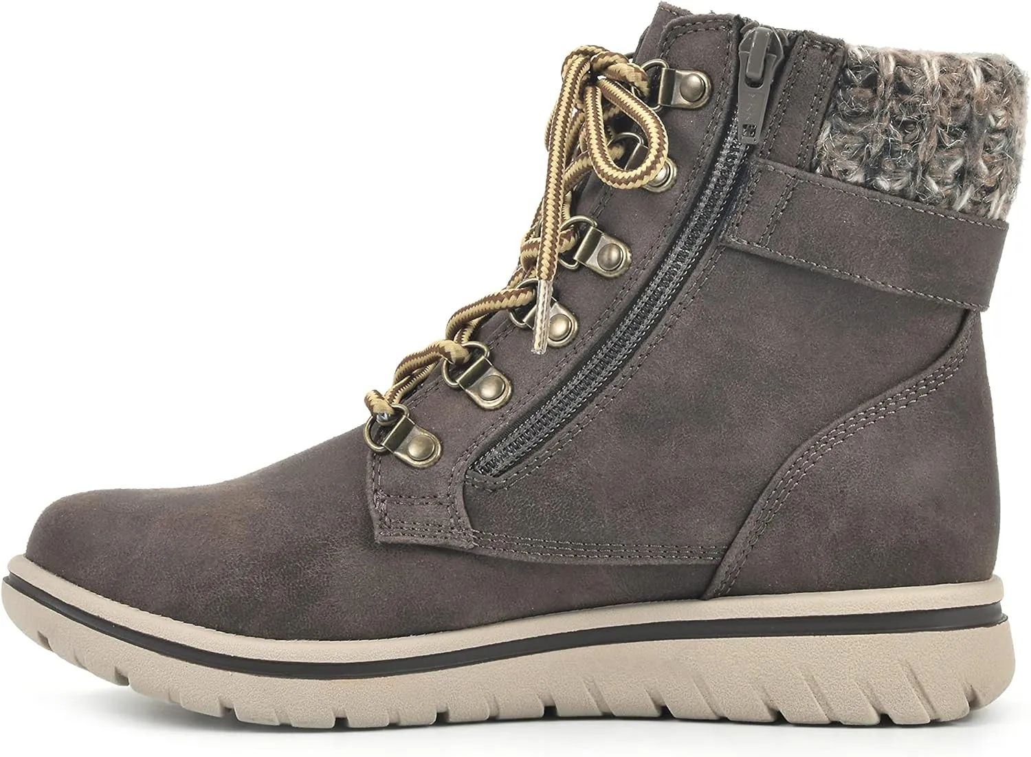 CLIFFS BY WHITE MOUNTAIN Women's Hearty Cushioned Lace-Up City Hiker Ankle Boot