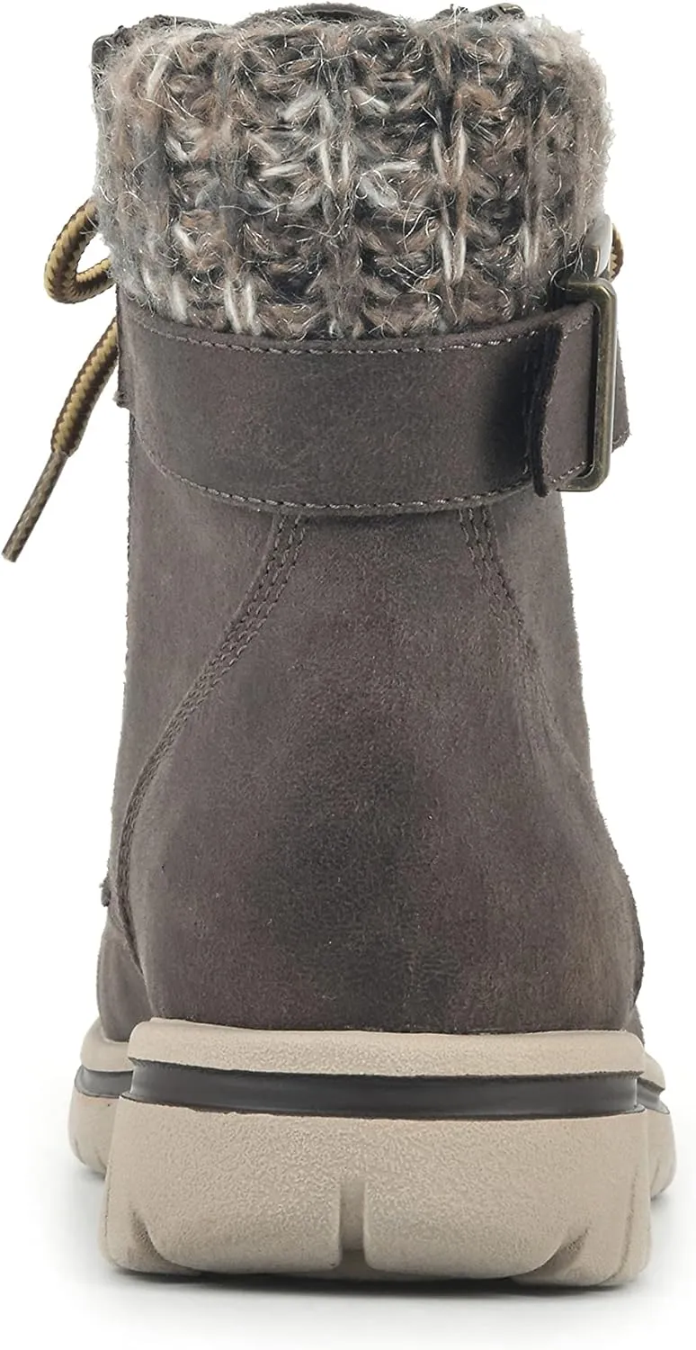 CLIFFS BY WHITE MOUNTAIN Women's Hearty Cushioned Lace-Up City Hiker Ankle Boot