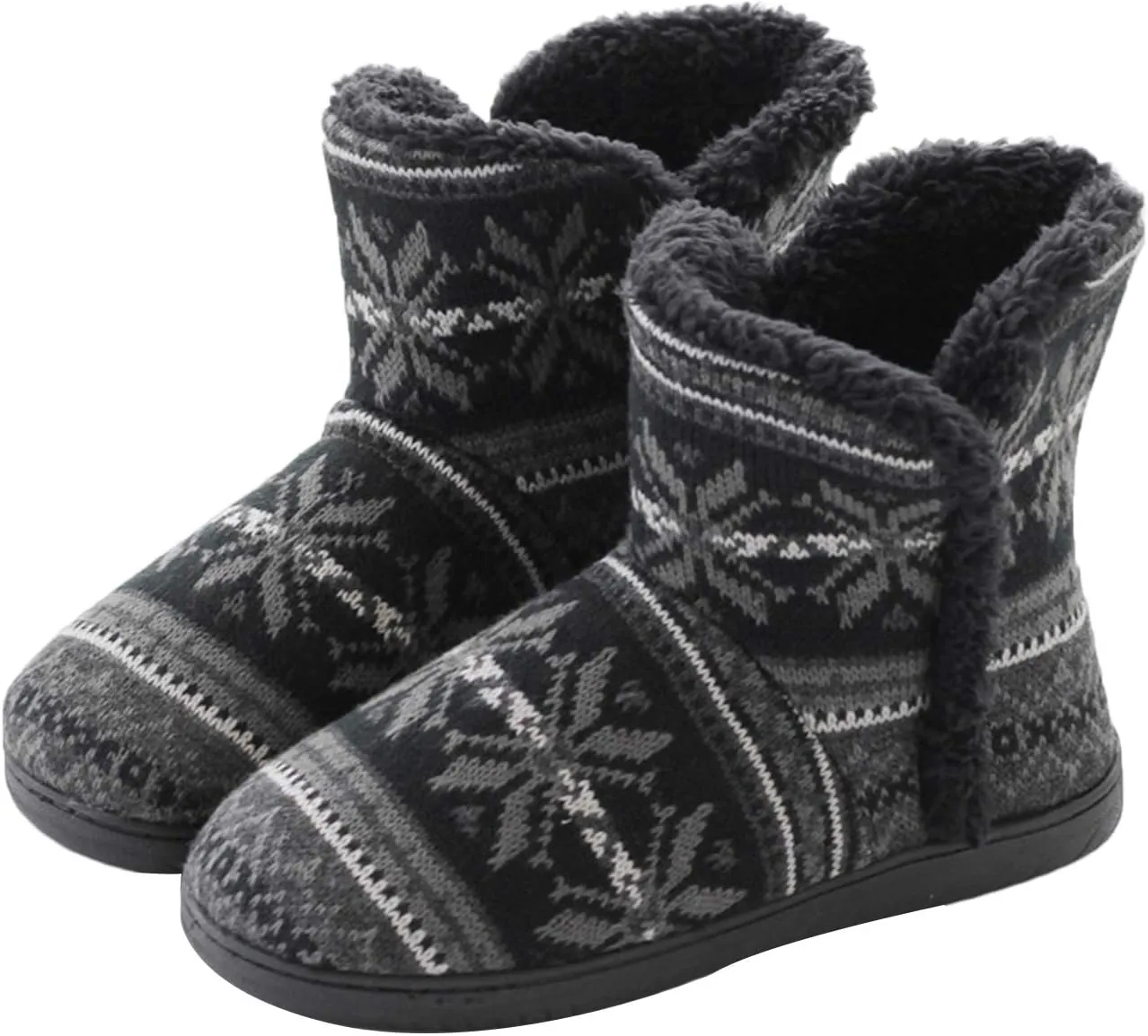 Clobeau Slipper Boots for Women Men House Slippers Snow Boots Winter Warm Plush Booties Slipper Socks Comfy Shoes Fluffy Boots Foot Warmer Non Slip Xmas Gifts